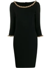 Moschino Chain Trim Midi Dress In Black