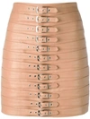 Manokhi Dita Buckled Mini Skirt In Nude