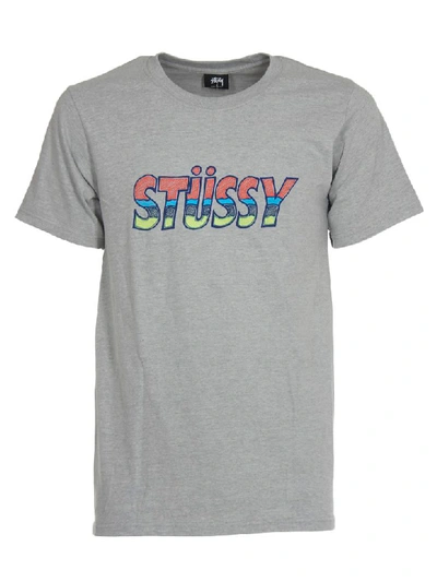 Stussy T-shirt Grigia Con Stampa In Grey