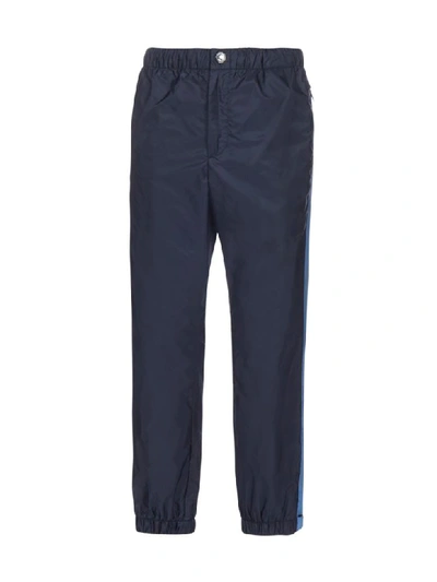 Prada Trousers In Navy Avio