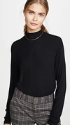 Splendid Cotton Blend Turtleneck In Black