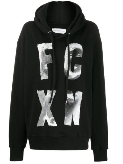 Faith Connexion Stylized Logo-print Hoodie In Black