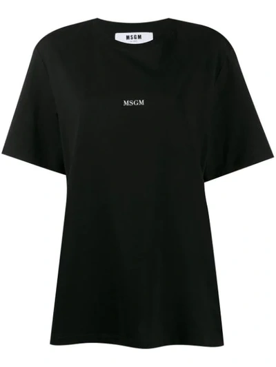 Msgm Logo Printed T-shirt In Black