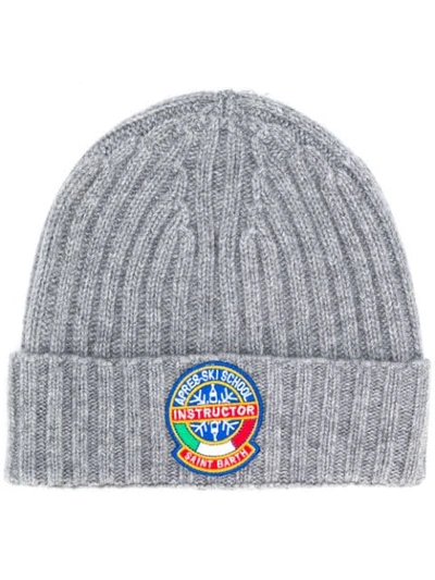 Mc2 Saint Barth Knitted Beanie Hat In Grey