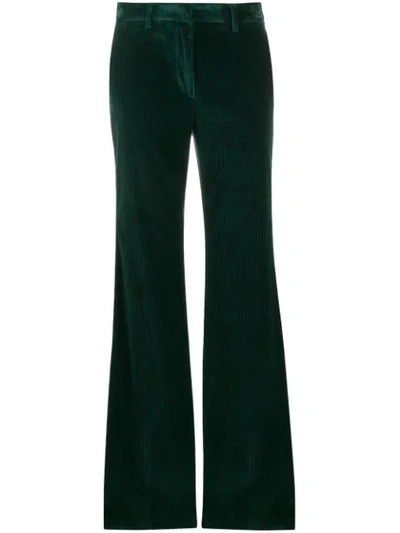 Etro Flared Corduroy Trousers In Green