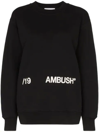 Ambush Printed Cotton Jersey Sweatshirt In Black