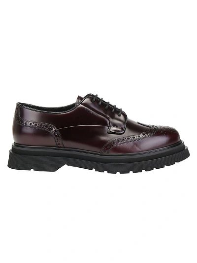 Prada Platform Derby Lace Up In Cordovan