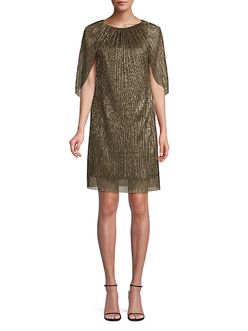 black and gold cape dress