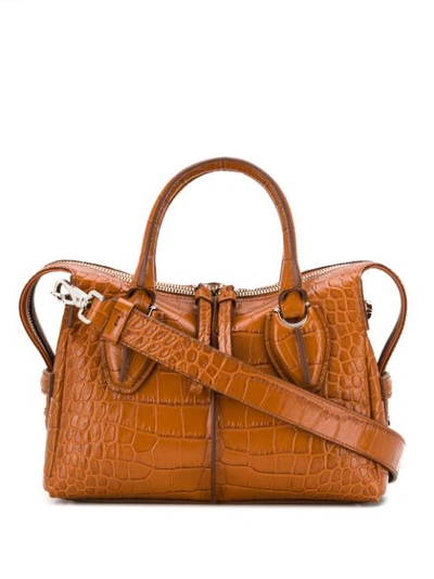 Tod's D-styling Medium Tote In Brown