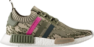 Pre-owned Adidas Originals Adidas Nmd R1 Glitch Camo St Major (women's) In Sergeant Major/green Night/shock Pink