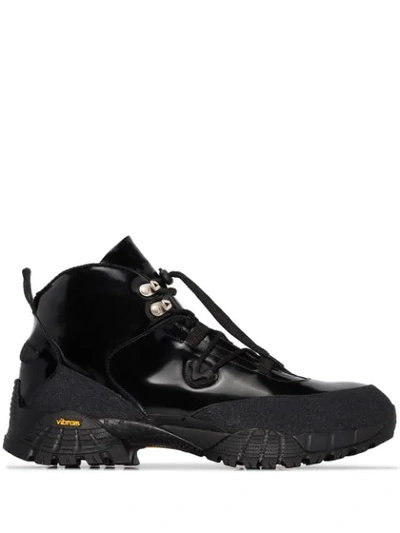 Alyx Patent-leather Hiking Boots In Black