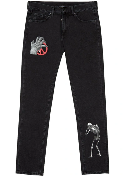 Pre-owned Off-white Undercover Slim 5 Pocket Denim Pants Black/multicolor