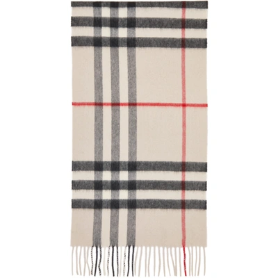 Burberry Off-white Cashmere Check Giant Scarf In Neutrals