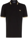 Fred Perry Logo-embroidered Polo Shirt In Black