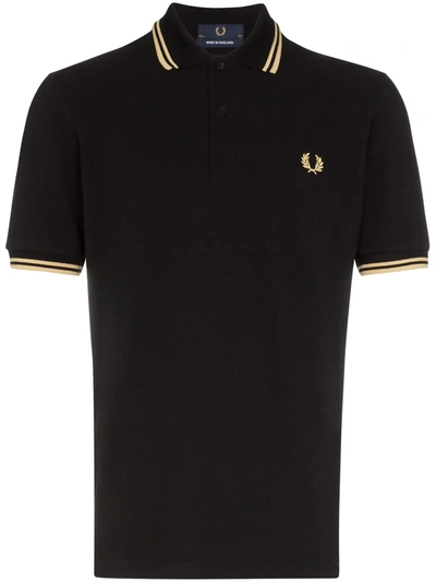Fred Perry Logo-embroidered Polo Shirt In Black