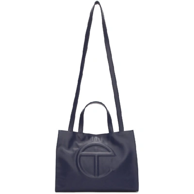 Telfar Blue Medium Shopping Bag In Navy