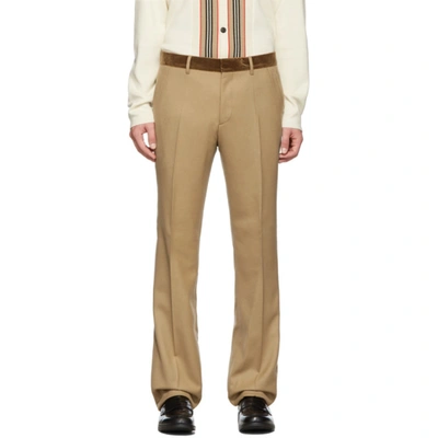 Burberry Tan Formal Trousers In Warm Camel