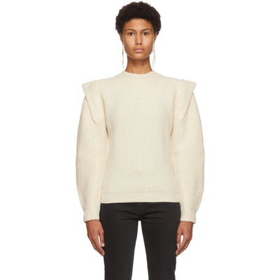 Isabel Marant Bolton Ribbed Cashmere And Wool-blend Sweater In Ecru