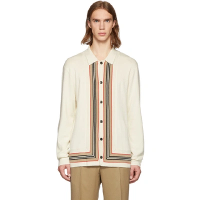 Burberry Off-white Knit Lachlan Cardigan In Nat White