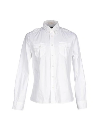 Blauer Shir In White Linent In Bianco