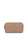 Prada Mini Quilted Shoulder Bag In Neutrals