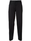 Emporio Armani Tapered Tailored Trousers In Black