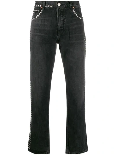 Martine Rose Studded Low-rise Straight Jeans In Black