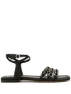 3.1 Phillip Lim Alyse Ring-embellished Leather Sandals In Black