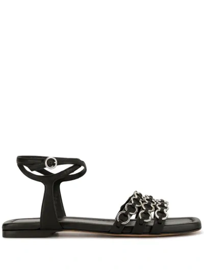 3.1 Phillip Lim / フィリップ リム Alyse Ring-embellished Leather Sandals In Black