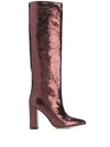 Paris Texas Embossed Knee Length Boots In Metallic