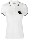 Moncler Logo Plaque Polo Shirt In White