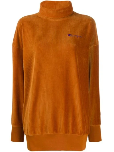 Champion Ribbed Roll Neck Jumper In Brown