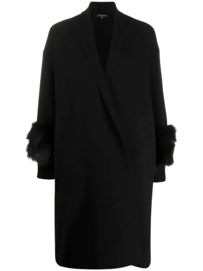 Antonelli Faux-fur Detail Cardi-coat In Black