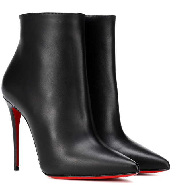 Christian Louboutin So Kate Booty 85 Leather Ankle Boots In Black ...