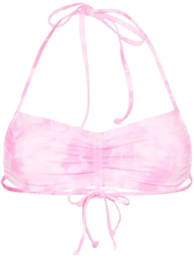 Frankie X Sofia Richie Reed Tie-dye Bikini Top In Pink