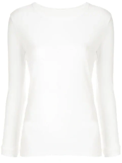 Yohji Yamamoto Sheer Long Sleeved Top In White