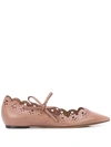 Tabitha Simmons Bobbin Cut-out Ballerina Shoes In Brown