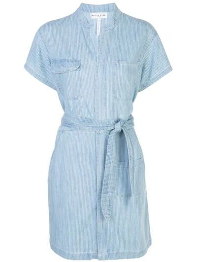 Apiece Apart Striped Shirt Dress In Blue