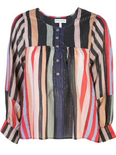 Apiece Apart Striped Tunic Blouse In Multicolour