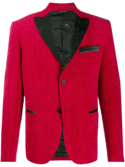 Daniele Alessandrini Corduroy Blazer Jacket In Red
