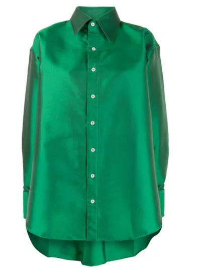 Matthew Adams Dolan Oversized Satin-twill Shirt In Green