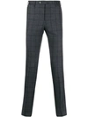 Pt01 Checked Slim-fit Trousers In Grey