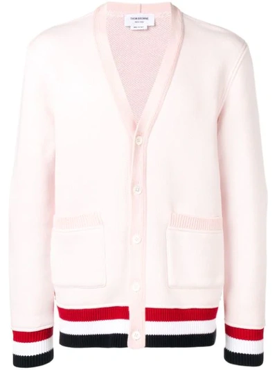 Thom Browne Oversized Chunky Loopback Cardigan In Pink