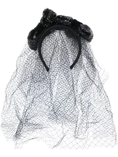 Dolce & Gabbana Net Veil Headband In N0000 Black