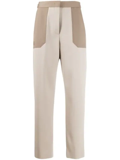 Fendi High-waisted Trousers In Neutrals
