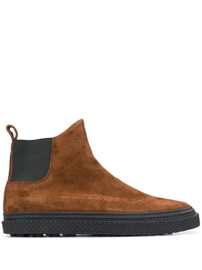 Buttero Suede Chelsea Boots In Brown