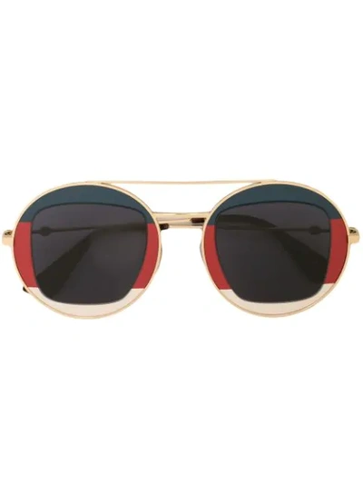 Gucci Round Frame Sunglasses In Black