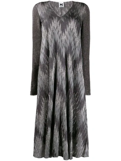 M Missoni Metallic-effect Zigzag Dress In L900m Grigio