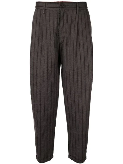 Ziggy Chen Striped Tapered Trousers In 04