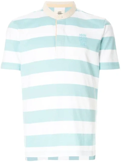 Kent & Curwen Striped Polo Shirt In Blue